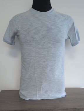 M Blue & White  Crew Neck T-Shirt Paperdenim&Cloth